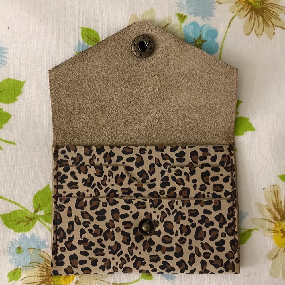 Handmade Leopard Print Handcrafted Wallet Cardholder - Picture 2 of 5